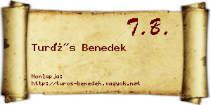 Turós Benedek névjegykártya