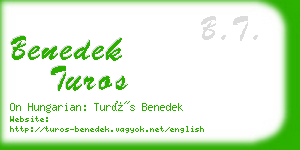 benedek turos business card
